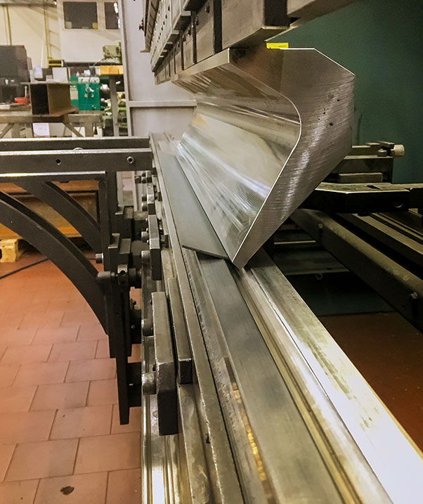 sheet metal bending in factory machine in metal image